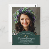 Memorial Funeral Monogram Classic Foto bedankt Briefkaart (Voorkant / Achterkant)