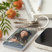 Memorial Funeral Monogram Classic Photo Keepomwill Sleutelhanger (Voorkant Rechts)