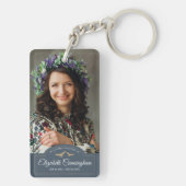 Memorial Funeral Monogram Classic Photo Keepomwill Sleutelhanger (achterkant)