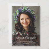 Memorial Funeral Monogram Modern Classic foto Bedankkaart (Voorkant)