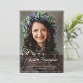 Memorial Funeral Monogram Modern Classic foto Bedankkaart (Staand voorkant)