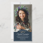 Memorial Funeral Monogram vogels Classic foto Bedankkaart (Voorkant)