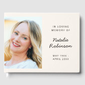 Memorial Funeral Photo in Loing Memory Cream Gastenboek (Voorkant)
