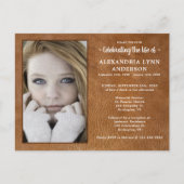 Memorial Funeral Photo Leather Celebration of Life Uitnodiging Briefkaart (Voorkant)