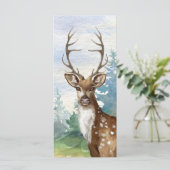 Memorial Funeral Prayer Bladwijzer Woodland Deer (Staand voorkant)