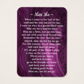 Memorial Funeral Prayer Kaart 3 Foto Paars Marble (Achterkant)