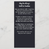 Memorial Funeral Prayer Kaart Bladwijzer Camo (Achterkant)