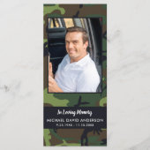 Memorial Funeral Prayer Kaart Bladwijzer Camo (Voorkant)