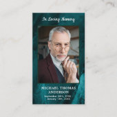 Memorial Funeral Prayer Kaart Emerald Green Foto Contactkaartje (Voorkant)