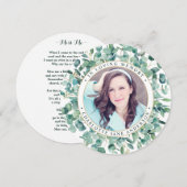 Memorial Funeral Prayer Kaart Eucalyptus Greenery (Voorkant / Achterkant)