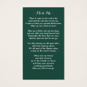 Memorial Funeral Prayer Kaart Eucalyptus Greenery (Achterkant)