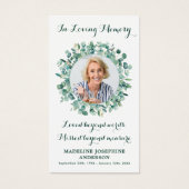 Memorial Funeral Prayer Kaart Eucalyptus Greenery (Voorkant)