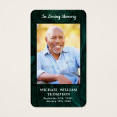 Memorial Funeral Prayer Kaart Foto Marble Green (Voorkant)