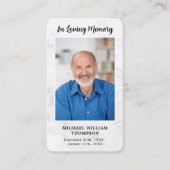 Memorial Funeral Prayer Kaart Foto Simple Marble Contactkaartje (Voorkant)