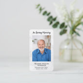 Memorial Funeral Prayer Kaart Foto Simple Marble Contactkaartje (Staand voorkant)