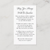 Memorial Funeral Prayer Kaart Owl Bird Sunflower Contactkaartje (Achterkant)