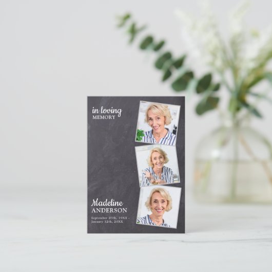 Memorial Funeral Prayer Kaart Rustic 3 Contactkaartje (Staand voorkant)