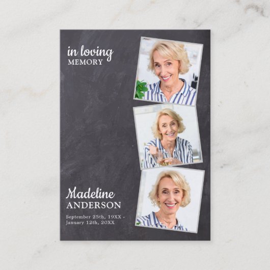 Memorial Funeral Prayer Kaart Rustic 3 Contactkaartje (Voorkant)