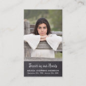 Memorial Funeral Prayer Kaart Rustic Foto Contactkaartje (Voorkant)