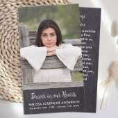 Memorial Funeral Prayer Kaart Rustic Foto Contactkaartje