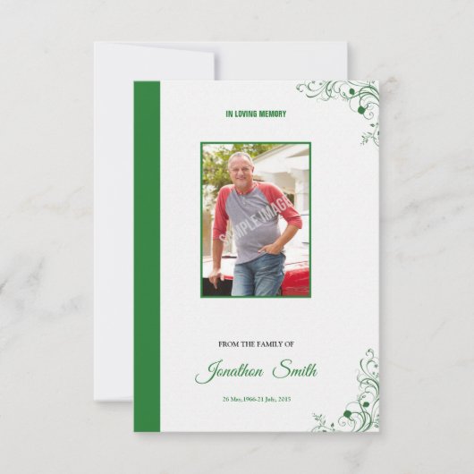 Memorial Funeral Program Card Kaart (Voorkant)