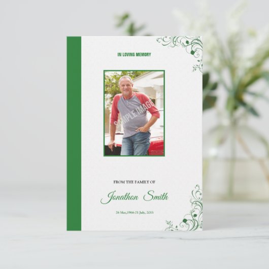 Memorial Funeral Program Card Kaart (Staand voorkant)