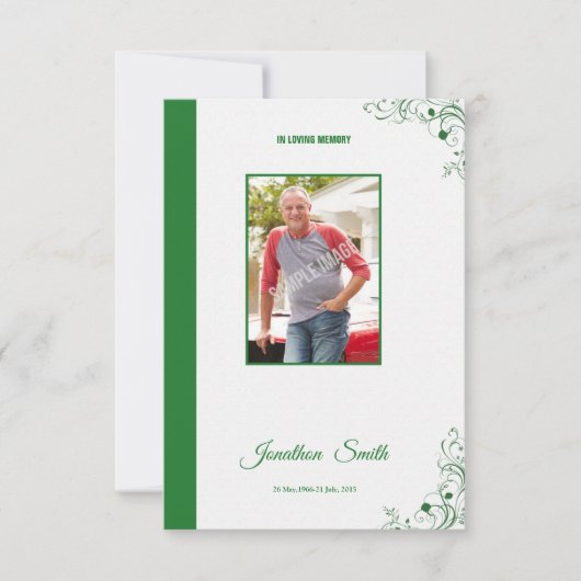 Memorial Funeral Program Card Kaart (Voorkant)