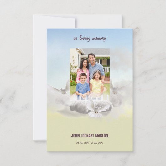 Memorial Funeral Program Card Kaart (Voorkant)