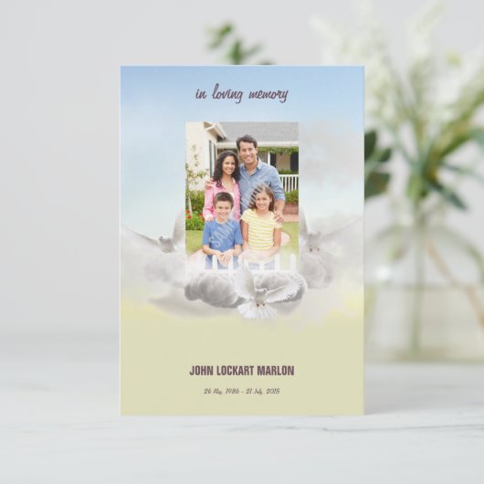 Memorial Funeral Program Card Kaart (Staand voorkant)