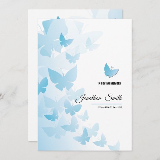 Memorial Funeral Program Card Programmakaart (Voorkant / Achterkant)