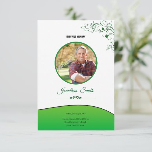 Memorial Funeral Program Card Sjabloon Kaart (Staand voorkant)