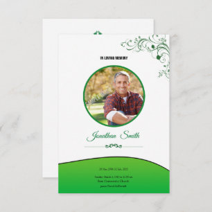 Memorial Funeral Program Card Sjabloon Kaart