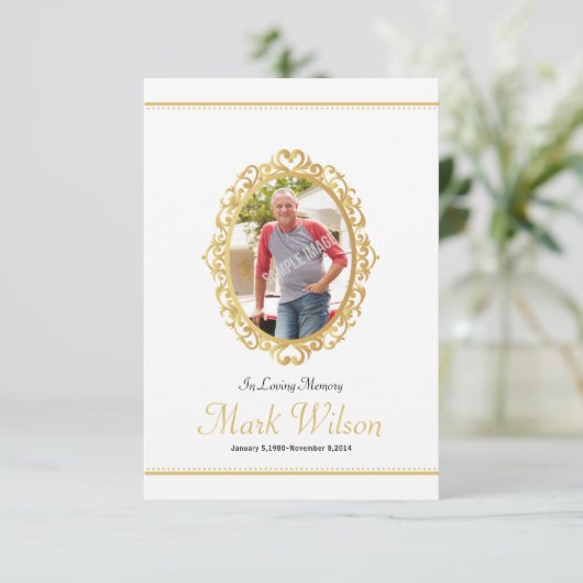Memorial Funeral Program Card Sjabloon Kaart (Staand voorkant)