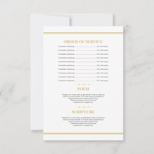 Memorial Funeral Program Card Sjabloon Kaart (Achterkant)