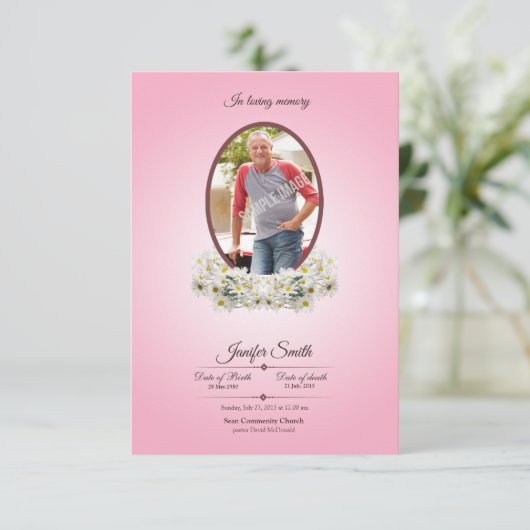 Memorial Funeral Program Card Sjabloon Kaart (Staand voorkant)