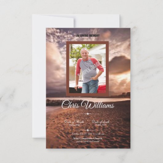 Memorial Funeral Program Card Sjabloon Kaart (Voorkant)