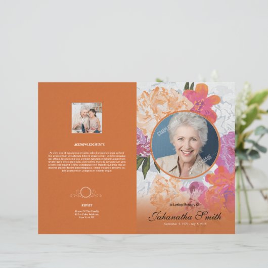 Memorial Funeral Program Flyer (Staand voorkant)