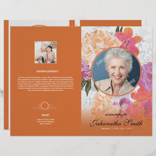 Memorial Funeral Program Flyer (Voorkant / Achterkant)