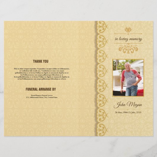 Memorial Funeral Program Sjabloon Flyer (Voorkant)