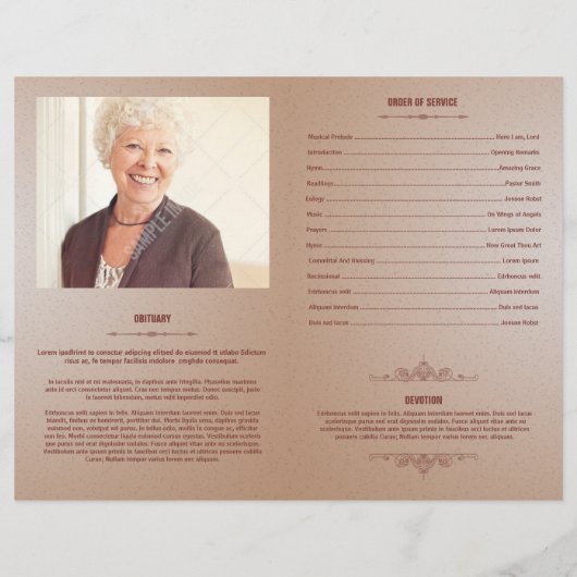 Memorial Funeral Program Sjabloon Flyer (Achterkant)