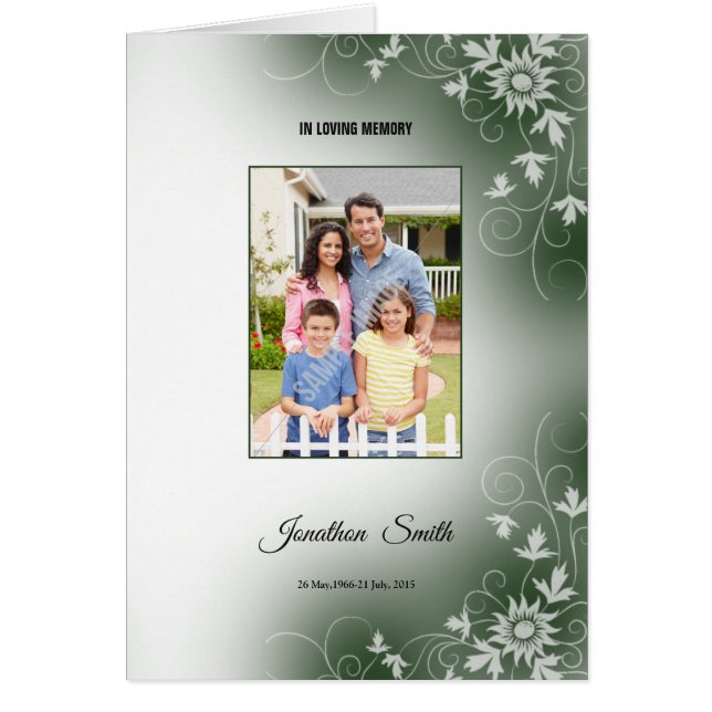 Memorial Funeral Programme Sjabloon (Voorkant)