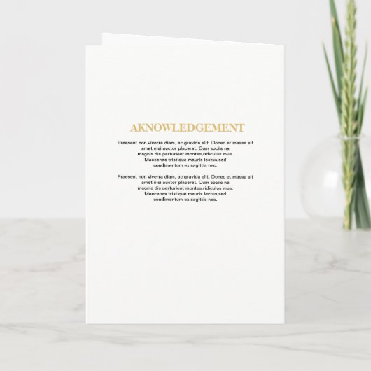 Memorial Funeral Programme Sjabloon (Achterkant)
