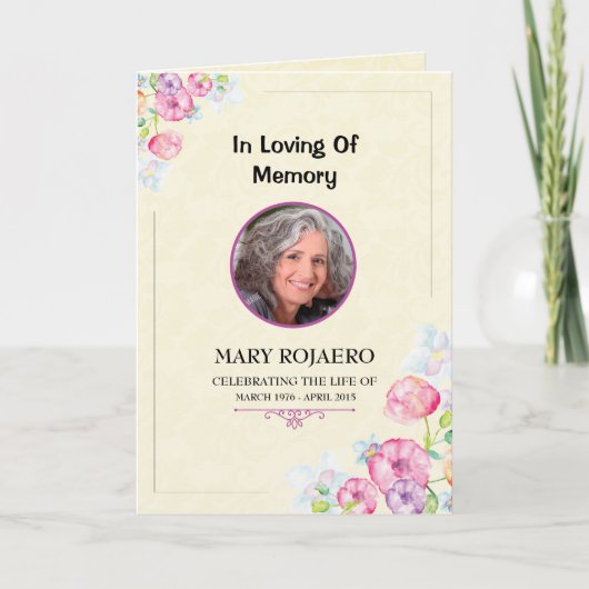 Memorial Funeral Programme Sjabloon (Voorkant)