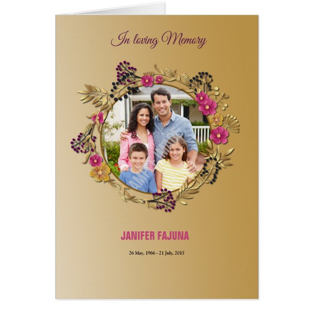 Memorial Funeral Programme Sjabloon (Voorkant)