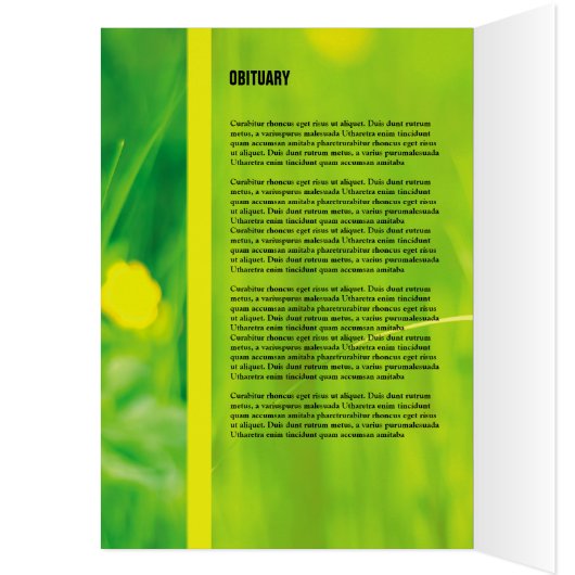 Memorial Funeral Programme Sjabloon (Binnen (Links))