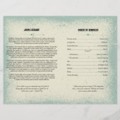 Memorial Funeral Programme Sjabloon (Achterkant)