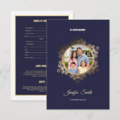 Memorial Funeral Programme Sjabloon Kaart (Voorkant / Achterkant)