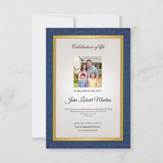 Memorial Funeral Programme Sjabloon Kaart (Voorkant)