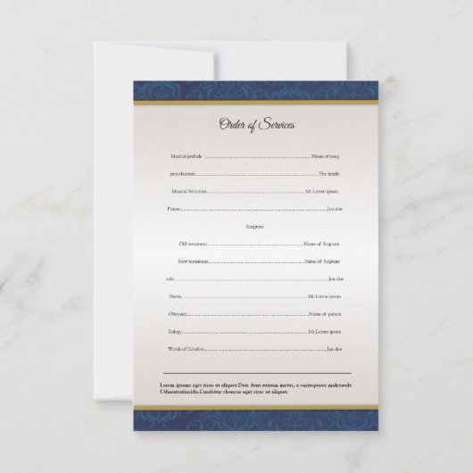 Memorial Funeral Programme Sjabloon Kaart (Achterkant)