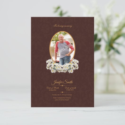 Memorial Funeral Programme Sjabloon Kaart (Staand voorkant)